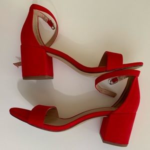 a new day Red Block Heel Sandals